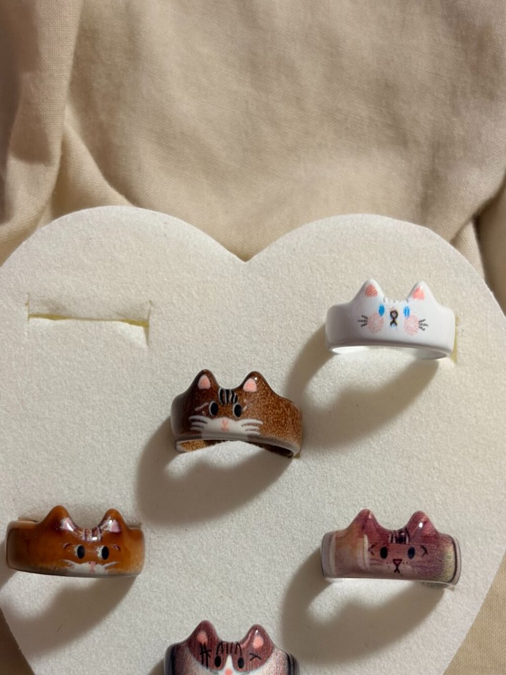 Hand-Painted Cat Ring Collection